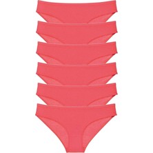 6 Adet Süper Eko Set Likralı Kadın Slip Külot Fuşya