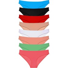 8 Adet Süper Eko Set Likralı Kadın Slip Külot Set 5