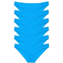 6 Adet Süper Eko Set Likralı Kadın Slip Külot Mavi