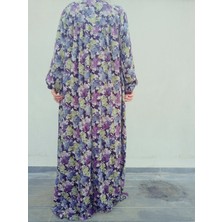 Robadan Uzun Kollu %100 Viskon Basma Çiçekli Anne Elbise, Namaz Elbisesi