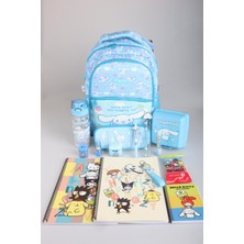 Dekomus Ile Yeni Sezon Lisanslı Cınnamorol "skyroll Koleksiyonu"  Full Kırtasiye Seti Okul Çantası ve Kalem Çantası Ile 500 ml Matara ve 2 Katlı Beslenme Kabı / Lunch Box "ıslak Mendil Hediyeli"