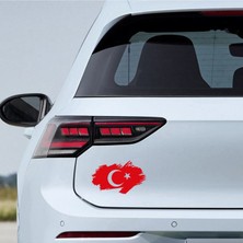 Ay Yıldız Türk Bayrağı Oto Motorsiklet  Araba Sticker Kırmızı 18CM