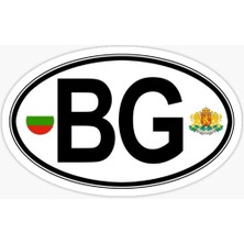 Bulgaristan Oval Ülke Kodu Çıkartması Araba Sticker Etiket 13CM
