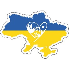 Ukrayna Ukraine Bayrak Sticker 19 cm