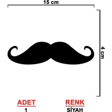 Bıyık Araba Oto Sticker 15 cm 2 Adet Siyah Renk