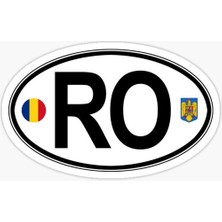Romania Romanya Oval Countr Decal Sticker Yapıştırma 13CM