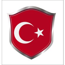 Türk Bayrağı Ay Yıldız Sticker 2 Adet 13 cm