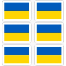 Ukrayna Ukraine 6 Adet 5 cm Minik Bayrak Sticker Yapıştırma