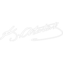 Atatürk Imza Sticker 20CM Beyaz Renk 2 Adet