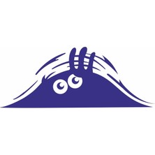 Bagajdan Bakan Gölge Göz Gözler Mavi Renk Sticker 20 cm