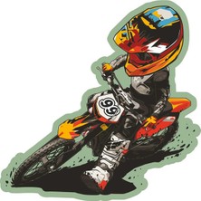 Motocross  Motosiklet Sticker 2 Adet 14CM