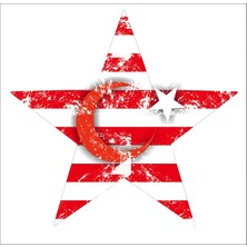 Yıldızlı Türk Bayrağı Araba Motorsikletsticker 19 cm