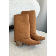 Kadın Vien Kovboy Çizme - Taba Süet