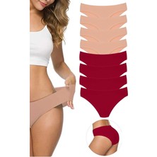 8 Adet Kadın Dikişsiz Lazer Kesim Esnek Iz Yapmayan Külot S6