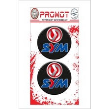 Sym 3D Kabartmalı Damla Logo Sticker 5cm 01