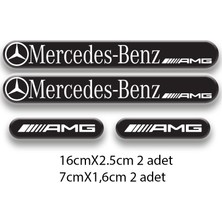 Mercedes 3D Damla 4'lü Oto Sticker Set 3