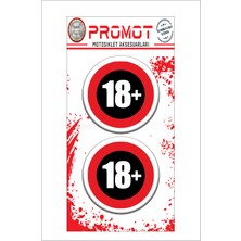 18+ Tasarım Kabartmalı Damla Logo Sticker 5cm 02