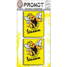 Vespa Motosıklet Aksesuar 3D Damla Logo 2 Li  Sticker 4