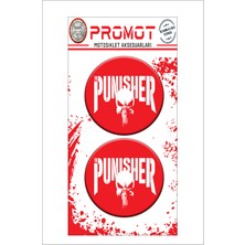 Punısher Tasarım 3D Kabartmalı Damla Logo Sticker 5cm 04