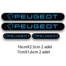 Peugeot 3D Damla 4'lü Oto Sticker Set 4