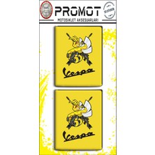 Vespa Motosıklet Aksesuar 3D Damla Logo 2 Li  Sticker 8