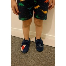 Ayı Baskılı Erkek Çocuk Panduf Lacivert