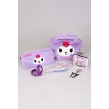 Dekomus Ile Lisanslı Yeni Sezon Kuromı Peluş Basıc Kol Çantası,el Çantası,para Çantası,aynalı Saç Fırçası,tarak ve Zincirli Anahtarlık Seti