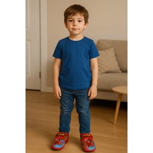 Süpermen Baskılı Cırtlı Erkek Çocuk Panduf