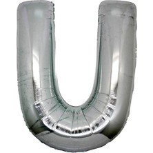 Gümüş Rengi Folyo Harf Balon 1 Metre