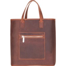 Bloomtote Valetto Terracotta Hakiki Deri Omuz Çantası / Tote Bag