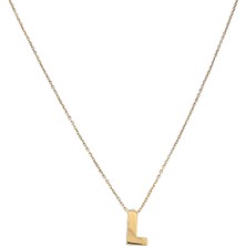 Altın Nesil - 14 Ayar L Harfli Hayalet Zincirli Altın Kolye