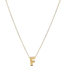 Altın Nesil - 14 Ayar F Harfli Hayalet Zincirli Altın Kolye