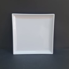 4 Adet Standart Kare Melamin Tatlı & Yemek Servis Tabağı 25 cm - Beyaz