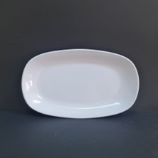 4 Adet Standart Melamin Kayık Tabak Orta Salata Tabağı 33X20 cm - Beyaz