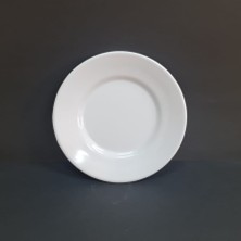 6 Adet Standart Çizgi Melamin Tatlı & Yemek Servis Tabağı 17 cm - Beyaz