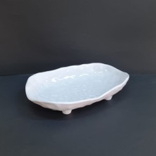 Melamin Ayaklı Kayık Tabak – Salata ve Sunum Tabağı 30X19X6 cm Beyaz