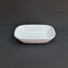 4 Adet Kırılmaz Melamin Kare Çerez & Meze Tabağı 17 cm - Derinlik 4 cm - Beyaz