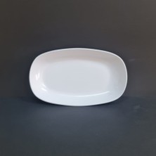 4 Adet Standart Melamin Kayık Tabak Orta Salata Tabağı 24X14 cm - Beyaz