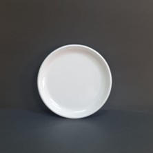 12 Adet Kırılmaz Melamin Düz Tatlı & Yemek Servis Tabağı 17 cm - Beyaz