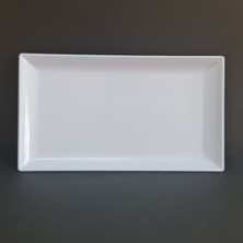 2 Adet Standart Melamin Kayık Tabak Sunum Tabağı 30X17 cm - Beyaz