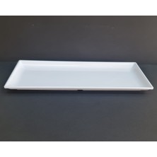 4 Adet Standart Melamin Kayık Tabak Sunum Tabağı 38X16 cm - Beyaz