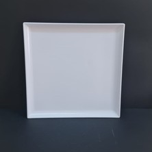 4 Adet Standart Kare Melamin Tatlı & Yemek Servis Tabağı 35 cm - Beyaz