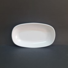 2 Adet Standart Melamin Kayık Tabak Orta Salata Tabağı 18X11 cm - Beyaz