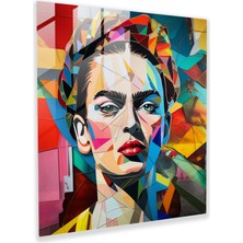 Popcas Frida Kahlo Cam Tablo - Kolaj Duvar Dekorasyonu