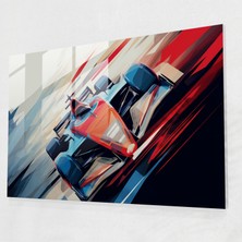 Popcas Formula 1 Geometrik Cam Tablo Sanatı - Şekiller Dinamik Gösterim Illüstrasyon
