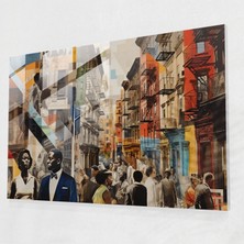 Popcas Harlem Cam Sanatı - Modern Kültürel Kolaj - Harlem Görsel Çeşitlilik Modern Kolaj