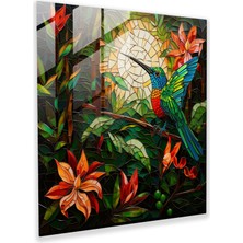 Popcas Tropikal Mozaik Cam Tablo - Kuşçuğu Tropikal Mozaik
