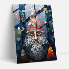 Popcas Geometrik Cüce Cam Sanatı - Duvar Dekorasyonu Ev Dekorasyonu Geometrik Desenler