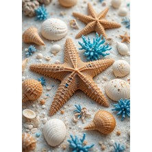 Bedeko Deniz Yıldızları Ahşap Tablo