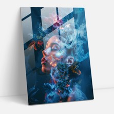 Popcas Frida Kahlo Tarzı Cam Duvar Sanatı - Frida Kahlo Eserleri Cam Duvar Sanatı Ev Dekorasyonu